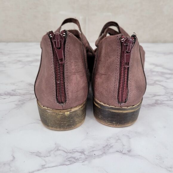 MI.IM Dusty Plum Purple Mauve Sliced Shooties Ankle Booties Leather Boots - Picture 12 of 13